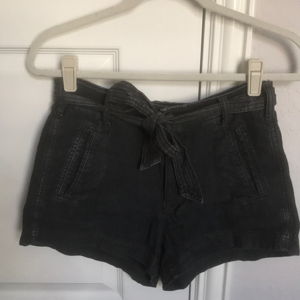 American Eagle High-Waisted Tie Linen Shorts